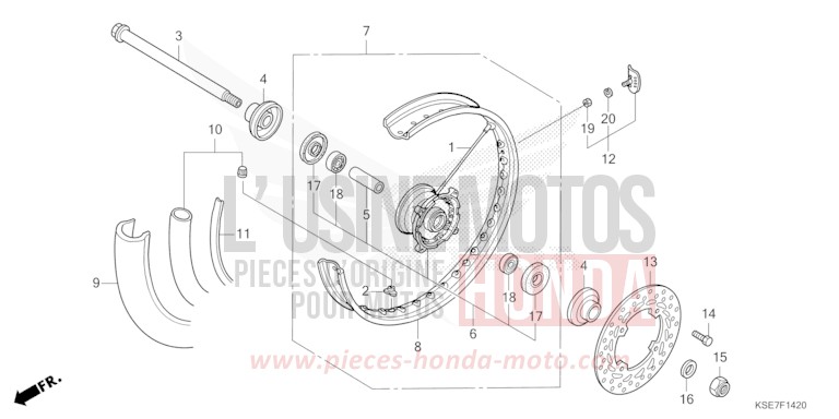 VORDERRAD von CRF150R "Big Wheels" EXTREME RED (R292) von 2022